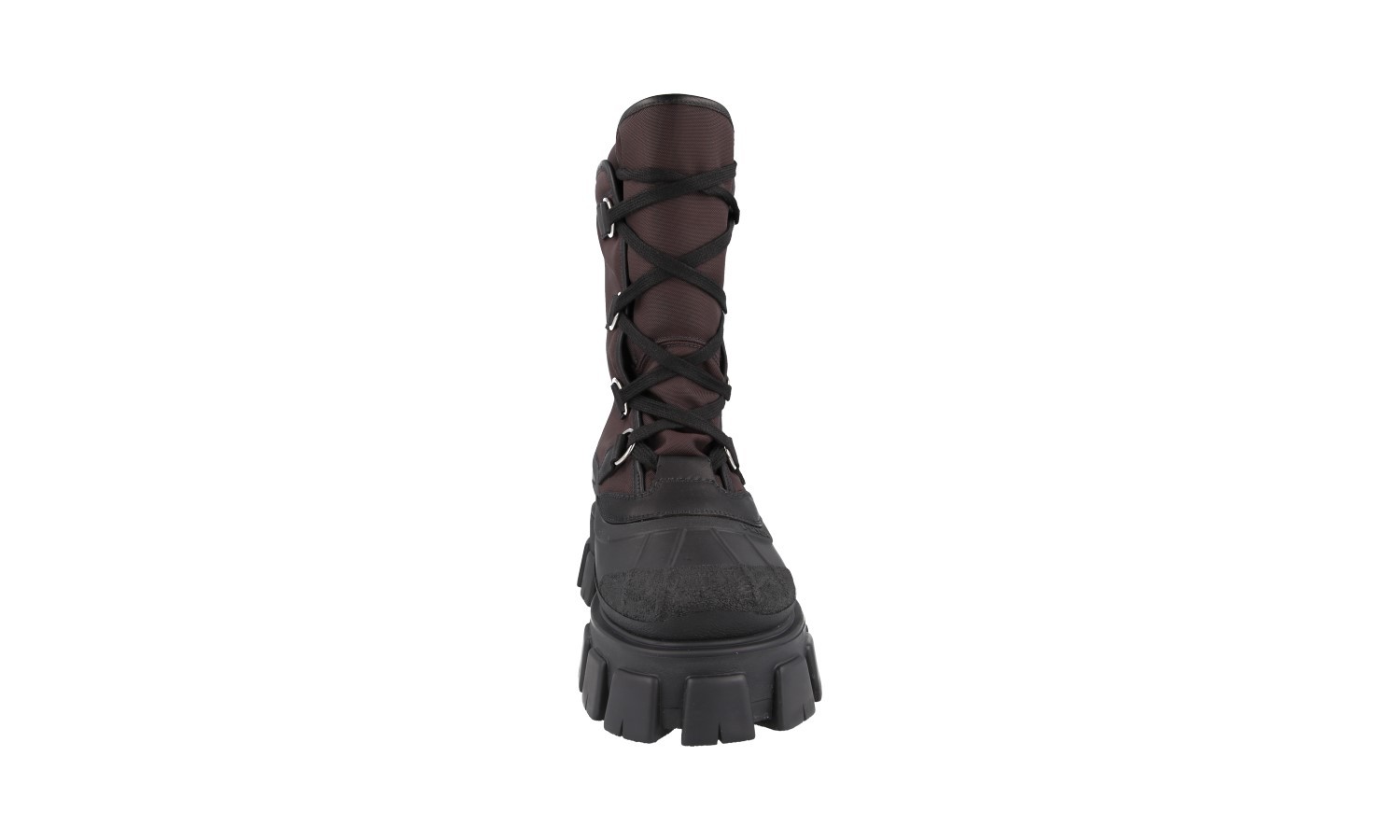 PRADA Monolith SHEEPSKIN Winter Boots - Black Brown - NEW image 8
