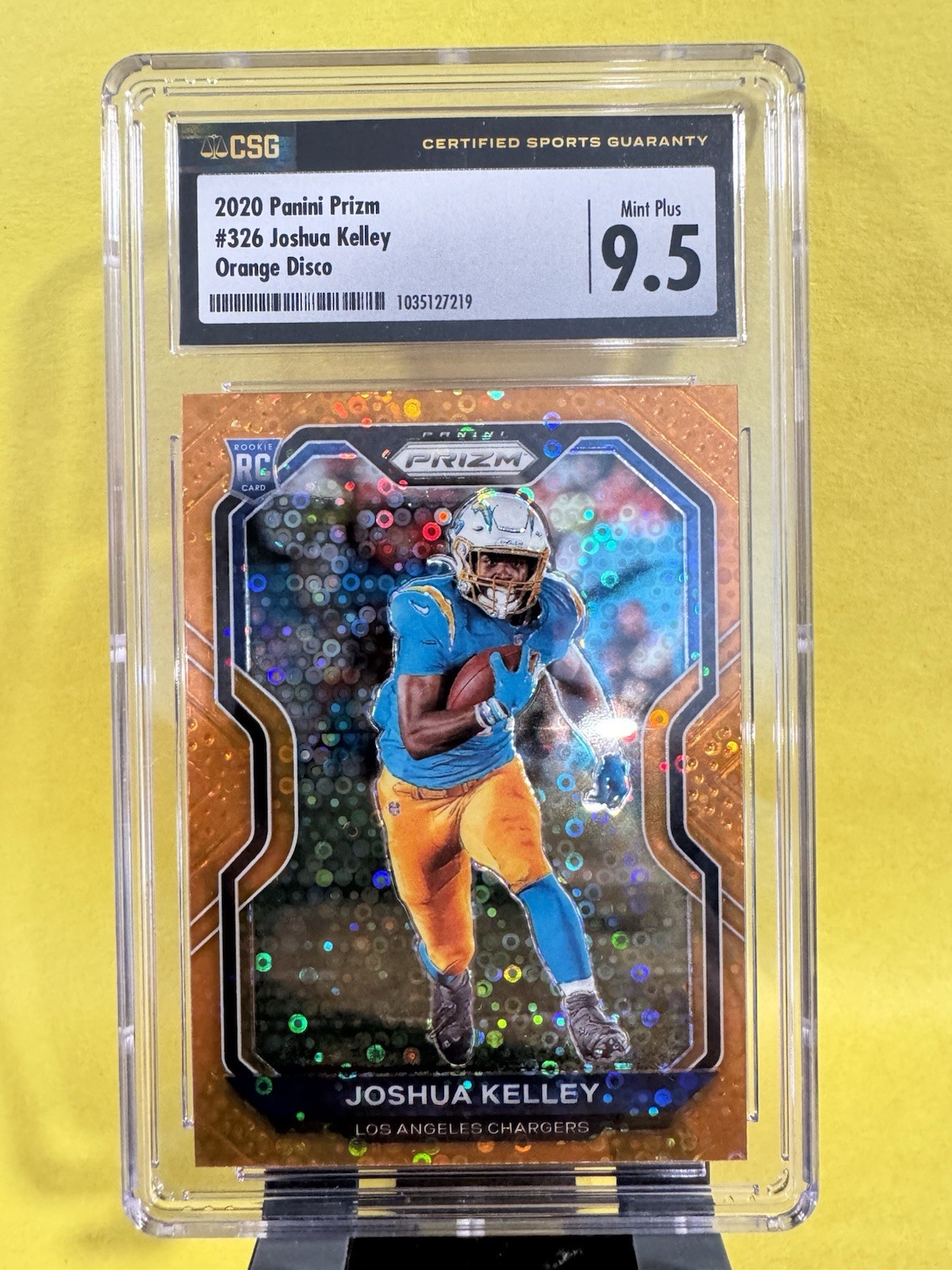 2020 Panini Prizm - Rookie Joshua Kelley #326 Orange Disco Prizm (RC)