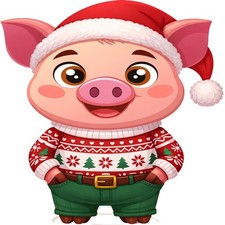 30 Custom Merry Christmas Pig Personalized Address Labels