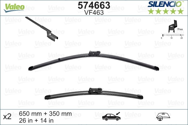 Valeo 574663 Wischblatt Vorne FÜR Chevrolet Fiat Hyundai KIA Nissan Opel Vauxhal-image