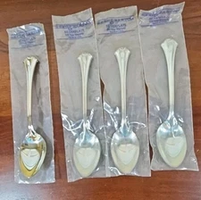 Vintage Reed & Barton Silver Plate Teaspoon Set of 4 New in Bags Country French