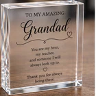 Personalised Grandad Gift Acrylic Keepsake Block with Verse Name & Message