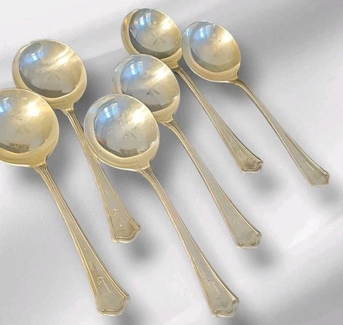 Wallace & Sons Concord Sterling Silver Bullion Spoon (6) 206 Gram Monogramed I