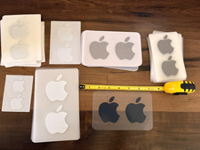 Apple Sticker OEM Lot of 163 Pairs of Stickers White, Black, Grey, 3 Sizes