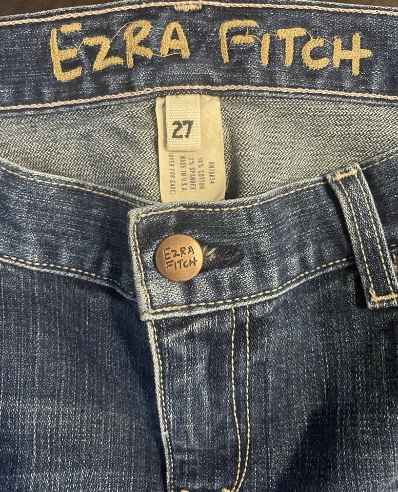 Falda Lápiz Denim Lavado a Piedra Ezra Fitch A&F Y2K Talla 27 Abertura Frontal Estilo Vintage Foto 2 de 4