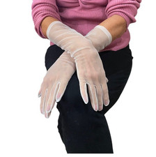 White sheer wrist Gloves , New Sweet Intimate, And Playful     NWT