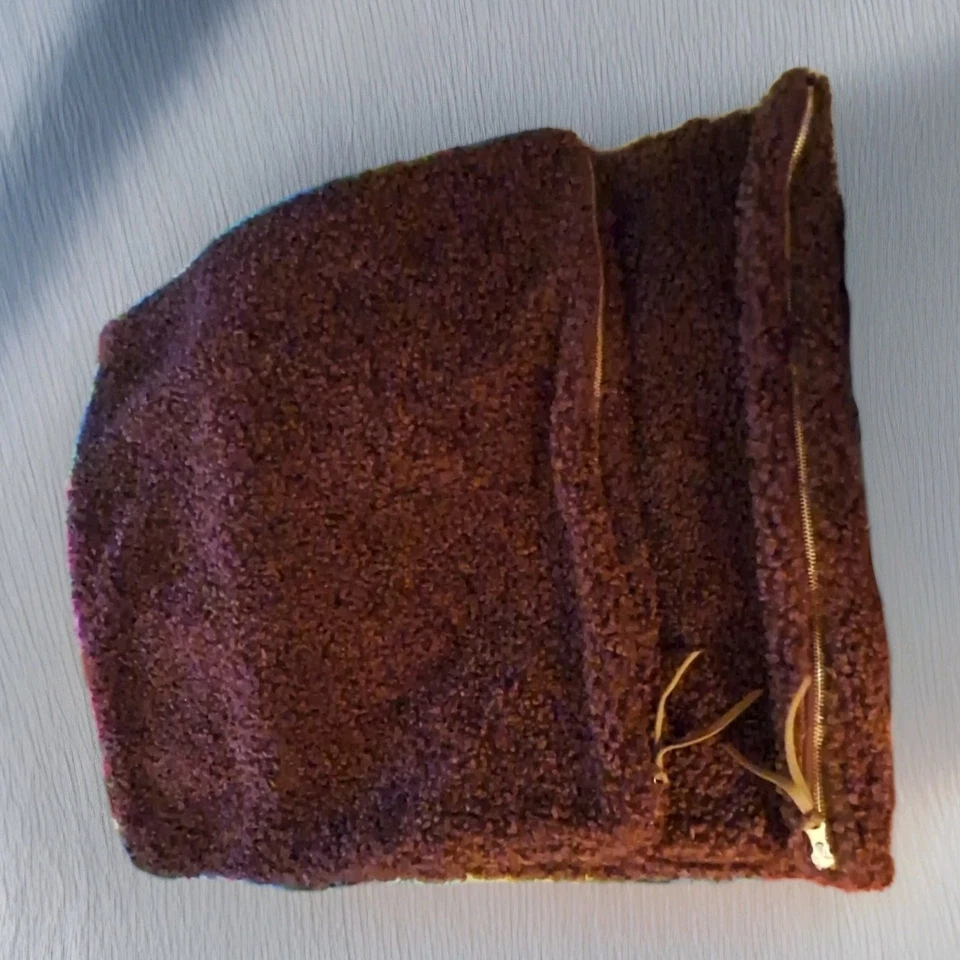 2- Fundas de almohada difusas de peluche fundas 19"X19" uva ciruela cuero borla cremallera Foto 4 de 4