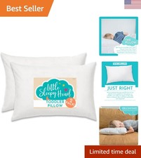 Ergonomic Toddler Travel Pillow 13x18 - Machine Washable 2-Pack for Easy Care