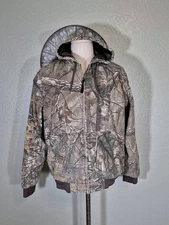 Game Winner Camo Hunting Jacket Hooded Camouflage Coat Sz M NICE FADE!