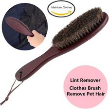 Clothes Brush Garment Brush Lint Remover Brush with Genuine Soft Horsehair an...