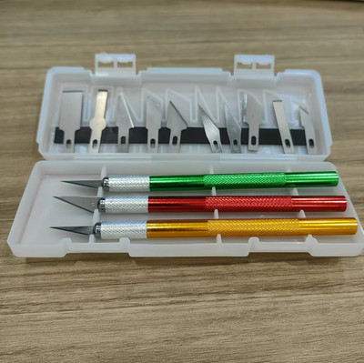 13pcs Aluminum Alloy Precision Craft Knife Set Carving Cutting DIY Art Tools