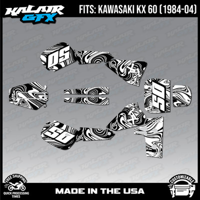 Graphics Kit for KAWASAKI KX60 KX KAWA (1984-2004) Snagged White