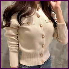 2026 Autumn Long Sleeve Fashion Women Cardigans Sweater Knitted Coat Short