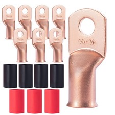 TICONN 7PCS 4/0 Awg -3/8 M10 Battery Cable Ends, Heavy Duty Copper Battery Lu...