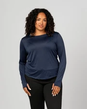 Women's Sightseer Long Sleeve Performance T-shirt Size 2XL Navy