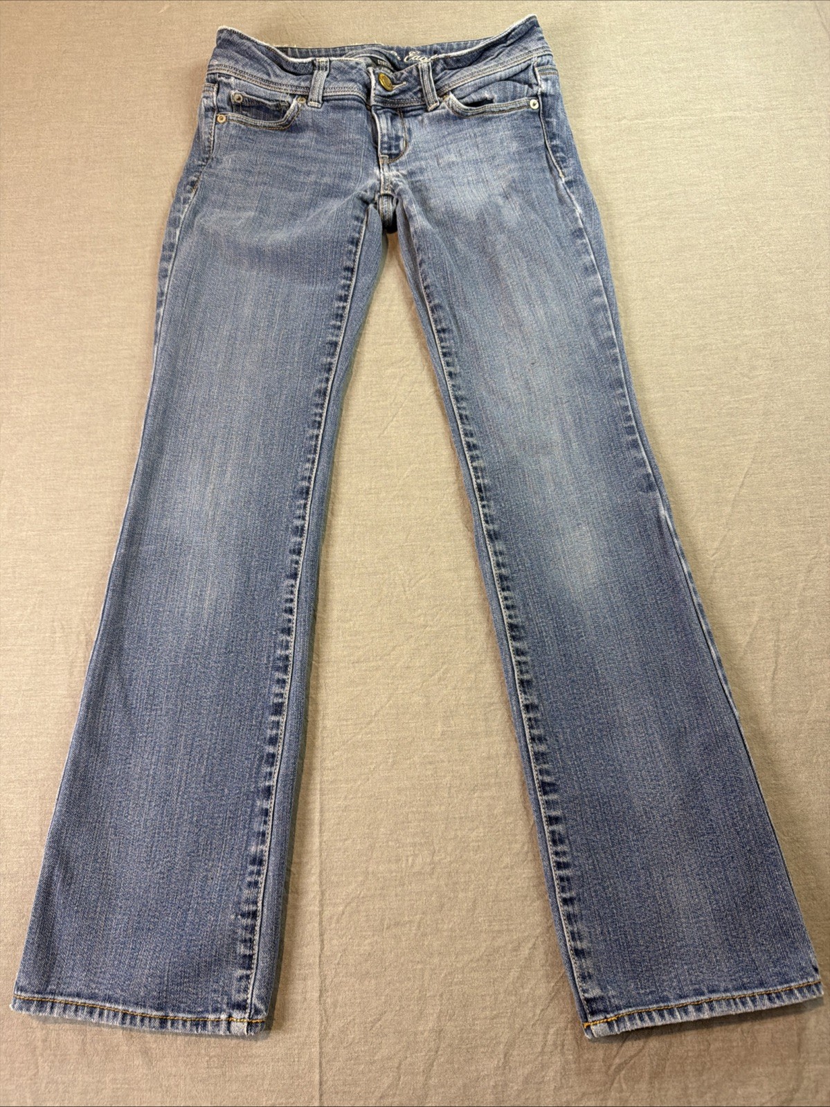 Slim Boot Distress Blue Denim Stretch Dark Wash Size 2