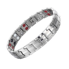 Titanium Magnet And Silver Elements Magnetic Bracelet