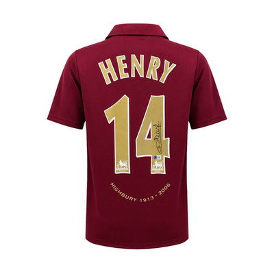 Thierry Henry Signed Arsenal Away Soccer Jersey #14 with Beckett
