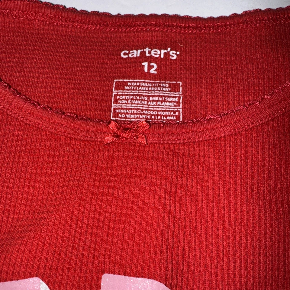 Camisa Carters Niñas Talla 12 Roja Alegre y Brillante Manga Larga Foto 2 de 4