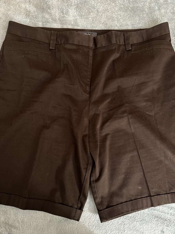 George Shorts Womens 18 Brown Dark Chocolate Bermuda Stretch Casual Comfort - Image 2 of 4
