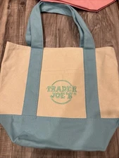 Trader Joe’s Pastel Tote Mini Grocery Bags Tote Bags Limited Edition in Blue   