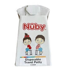 Nuby Disposable Travel Potty with Liner Portable Toddler Toilet Seat NEW