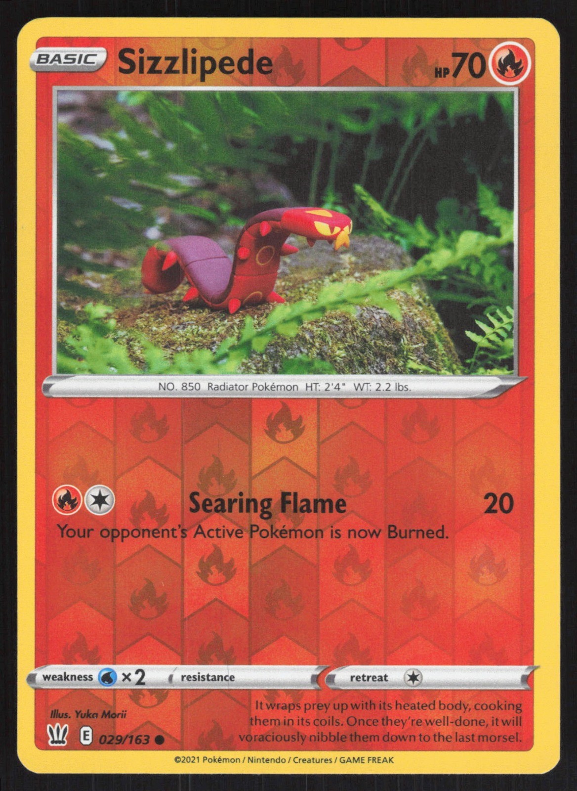 Sizzlipede Reverse Holo 029/163 NM SWSH05: Battle Styles Pokemon Card