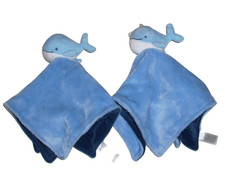 LOT OF 2 Carters Just One You Blue Whale Baby Blanket Target Lovey 68452