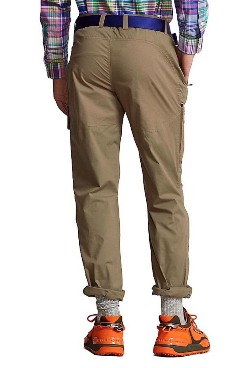 RLX Ralph Lauren Men's Olive Green Ripstop Cotton Blend Cargo