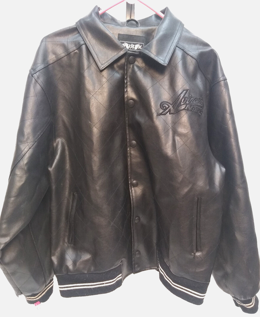AVIREX Polyvinyl Fake Leather, Zip/Snap, Black Jacket w AVIREX Polyvinyl Fake Leather, Zip/Snap, Black Jacket w