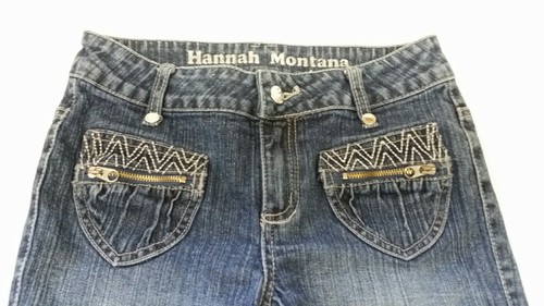 Disney Hannah Montana Jeans Capri Girls Sz 12 Embellished 5 Pockets Zipper #976 - Picture 2 of 4