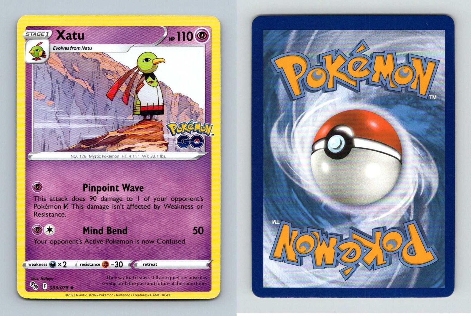 Xatu #33/78 SWSH Pokemon GO Uncommon 2022 TCG Card