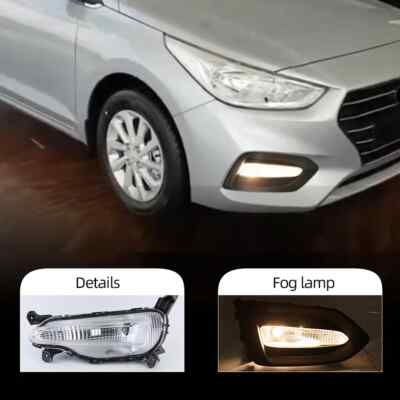 For Hyundai Solaris Accent LED DRL Daytime Running Lights Fog Lamps Bumper