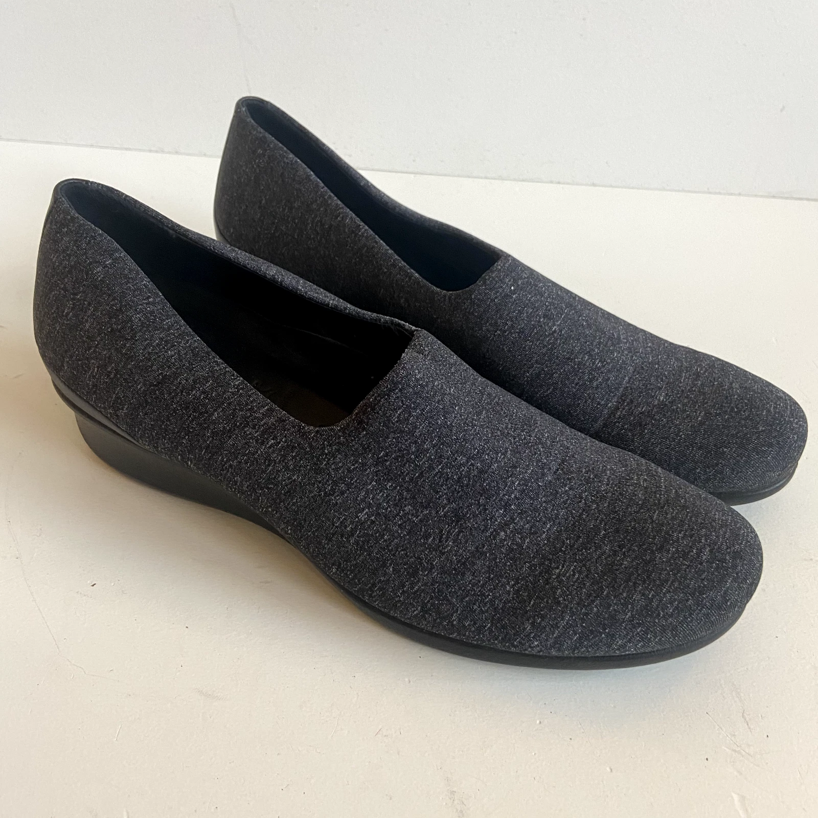 Mocassini comodi da donna grigi ECCO taglia 40 US 9 5 tessuto elasticizzato