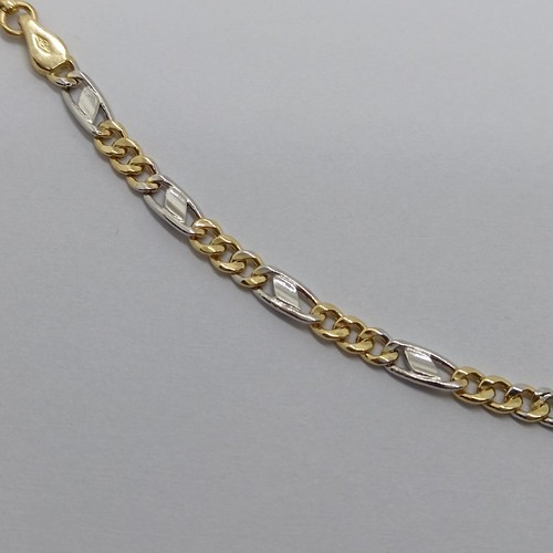 Pulsera Hombre de Punto Bordillo de Oro Amarillo Y Blanco 18KT 3,4 Gr. (7880) - Imagen 4 de 10