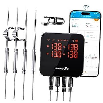 WiFi Meat Thermometer Digital Smart Cooking Thermometer with 4 Probes
