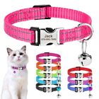 Personalized Pet Cat Engraved Collar Reflective Nylon Cats Id Collars With Bell
