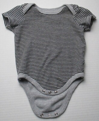 Infant Baby Boys 3-6 Months Duck Duck Goose Gray Black Striped Shirt