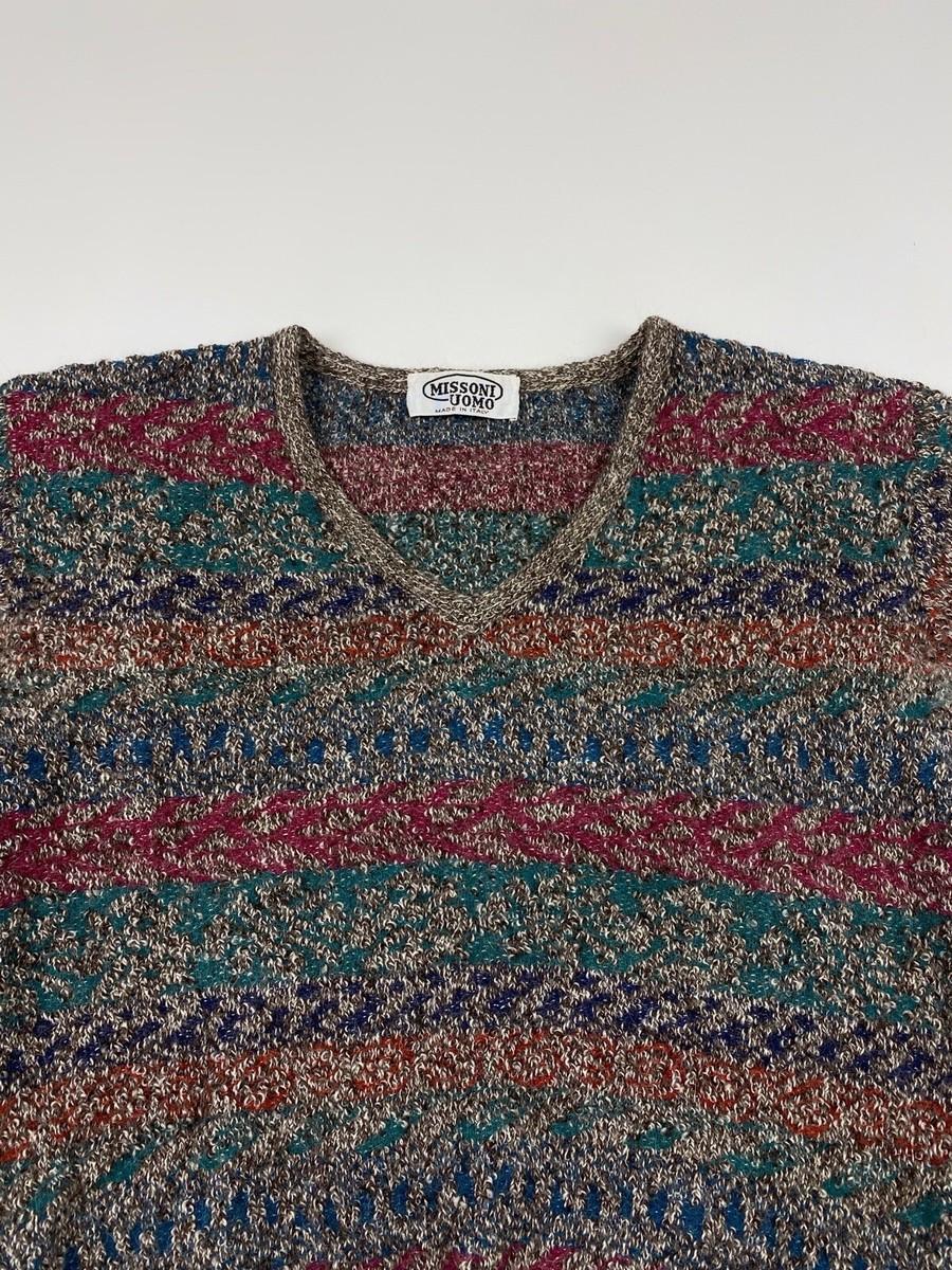 1990's Vintage Uomo Missoni V-Neck Alpaca Sweater | eBay