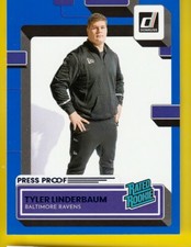 2022 Donruss 400 Tyler Linderbaum RC Blue Press Proof Ravens Rookie Center