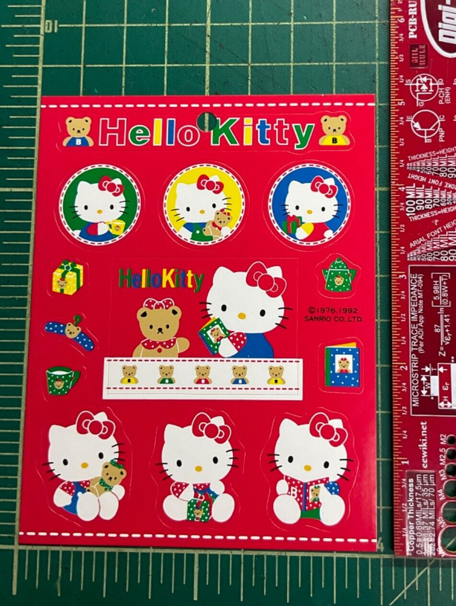 Vintage Sanrio Stickers Sheet Hello Kitty Cat Holiday Japan Rare