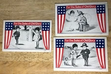 3 lot POST CARDS For the Sake of Old Glory unsent patriotic military