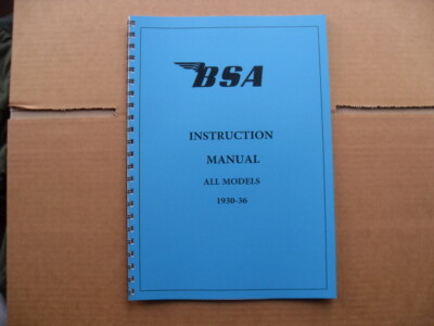 BSA BEDIENUNGSANLEITUNG FÜR OHV UND SEITENVENTIL 250, 350, 500 1930 BIS 1936 MODELLE