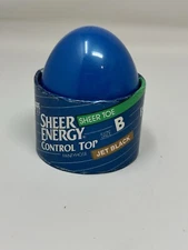 Vintage L'eggs Sheer Energy Egg Pantyhose Control Top Sheer Toe Jet Black Size B