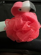 Flamingo Bath Sponge Pouf Mesh