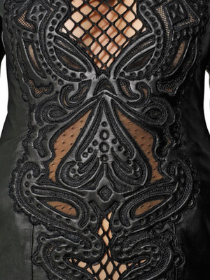 KTZ Black Lace & Embroidered Leather Dress Net Insert Detail Size M | eBay KTZ Black Lace & Embroidered Leather Dress Net Insert Detail Size M | eBay