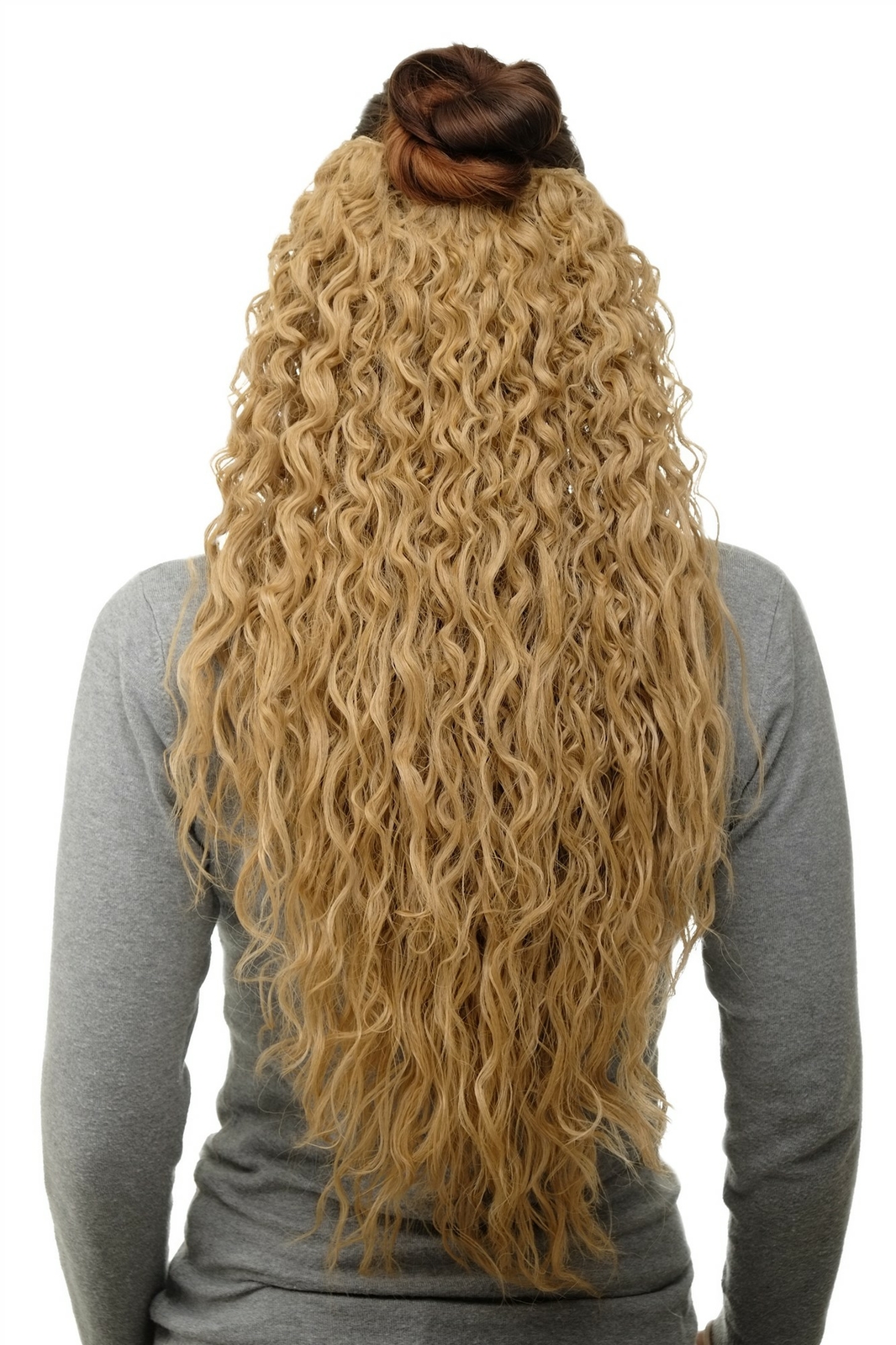 Toupée 7 Clips Strong Curly Gold-Blonde H9311-24B