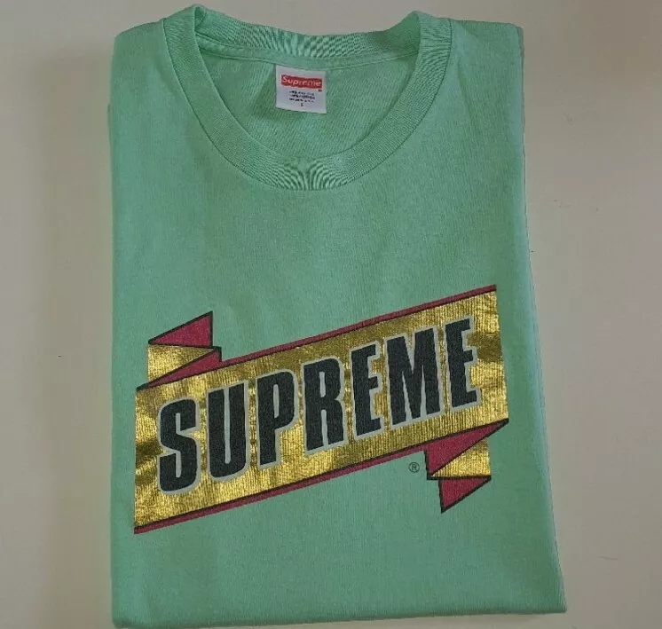 SS13 Supreme Emblem tee size L large lime T shirt Vintage Rare 2013