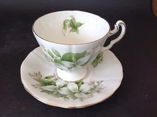ROYAL ADDERLEY FINE BONE CHINA TRILLIUM PATTERN # 1325 CUP AND SAUCER