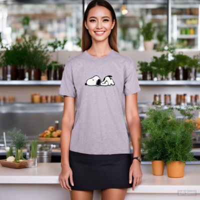 UNISEX TSHIRTS  MENS & WOMENS SNOOPY DOG COOL CARTOON LAZY  GIFT DAD NEW LOOK